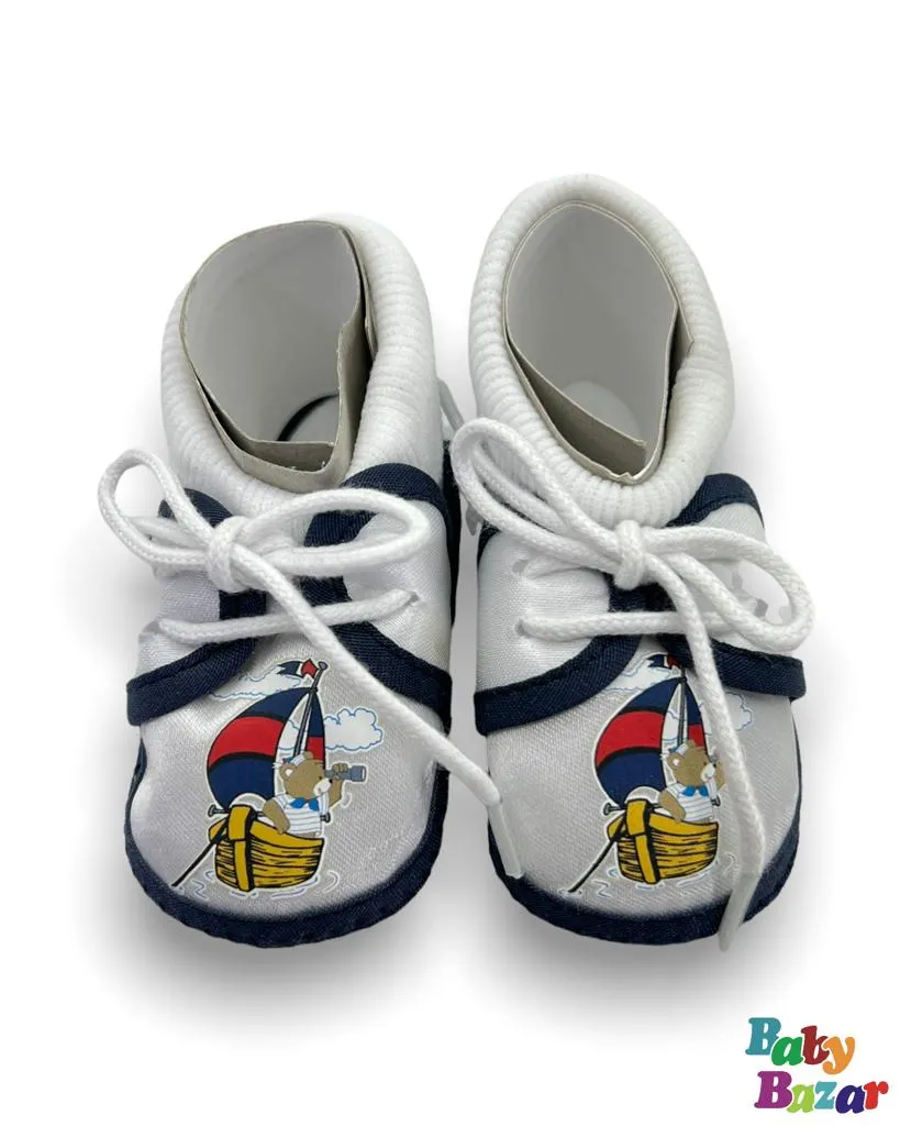 Baby Boy Shoes In Beautiful Boat Printed Design