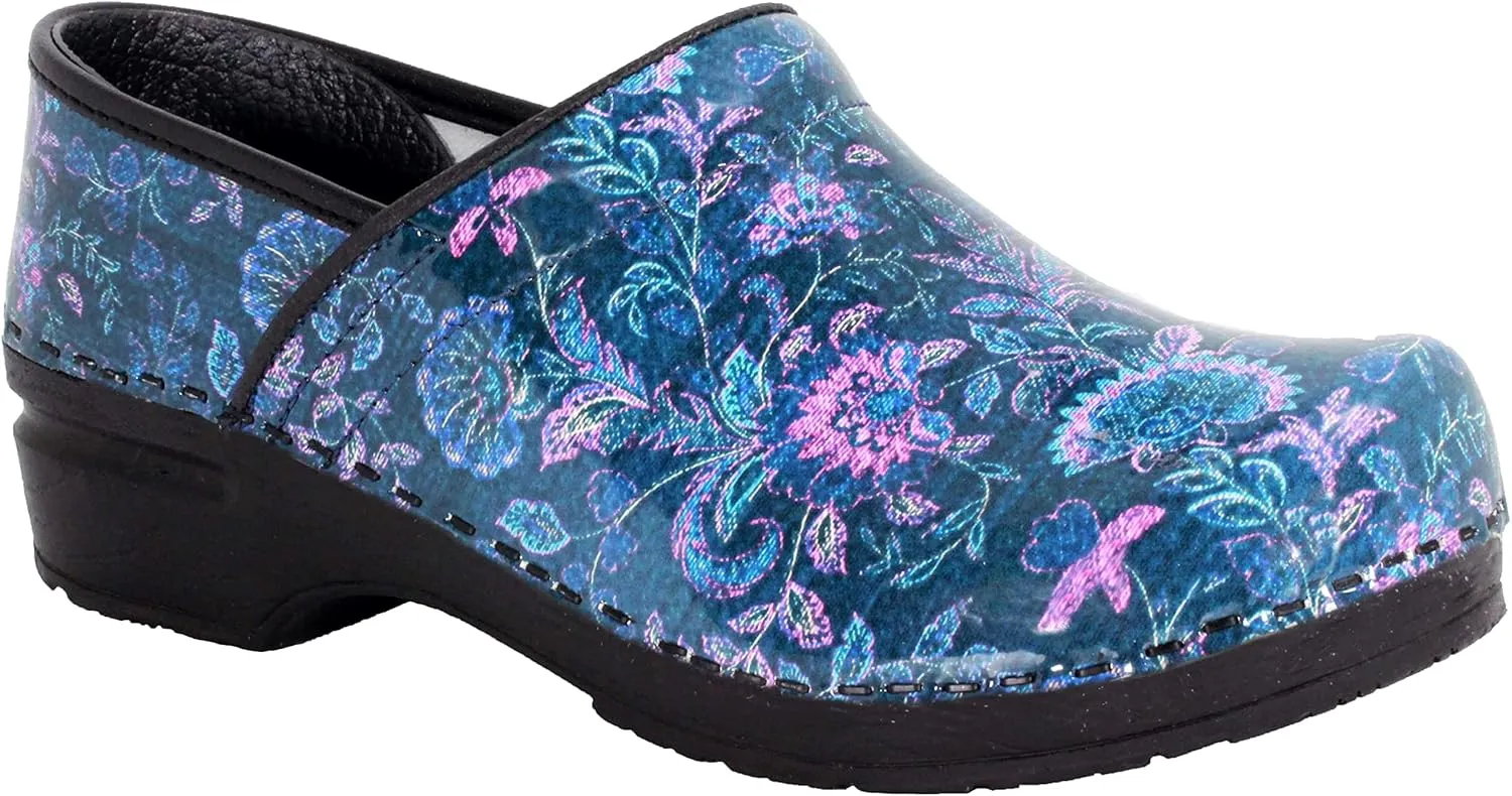 BJORK Swedish Comfort Women's Professional Printed Leather Clogs