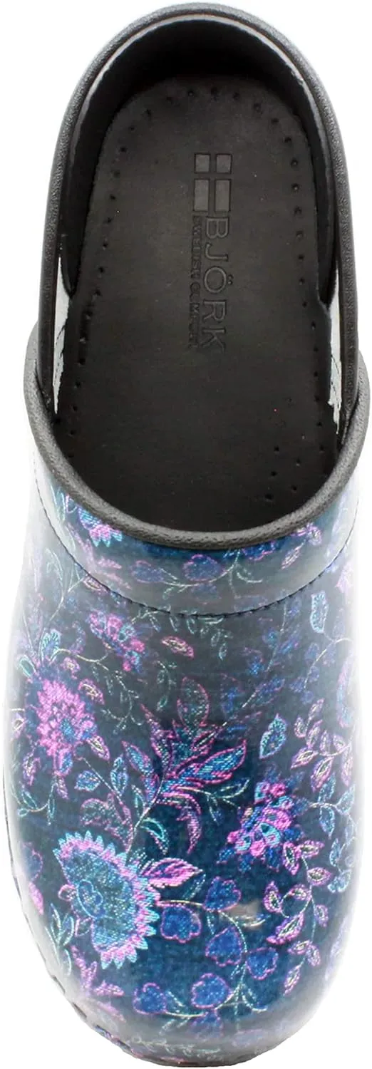 BJORK Swedish Comfort Women's Professional Printed Leather Clogs