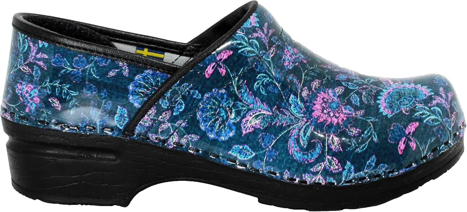 BJORK Swedish Comfort Women's Professional Printed Leather Clogs
