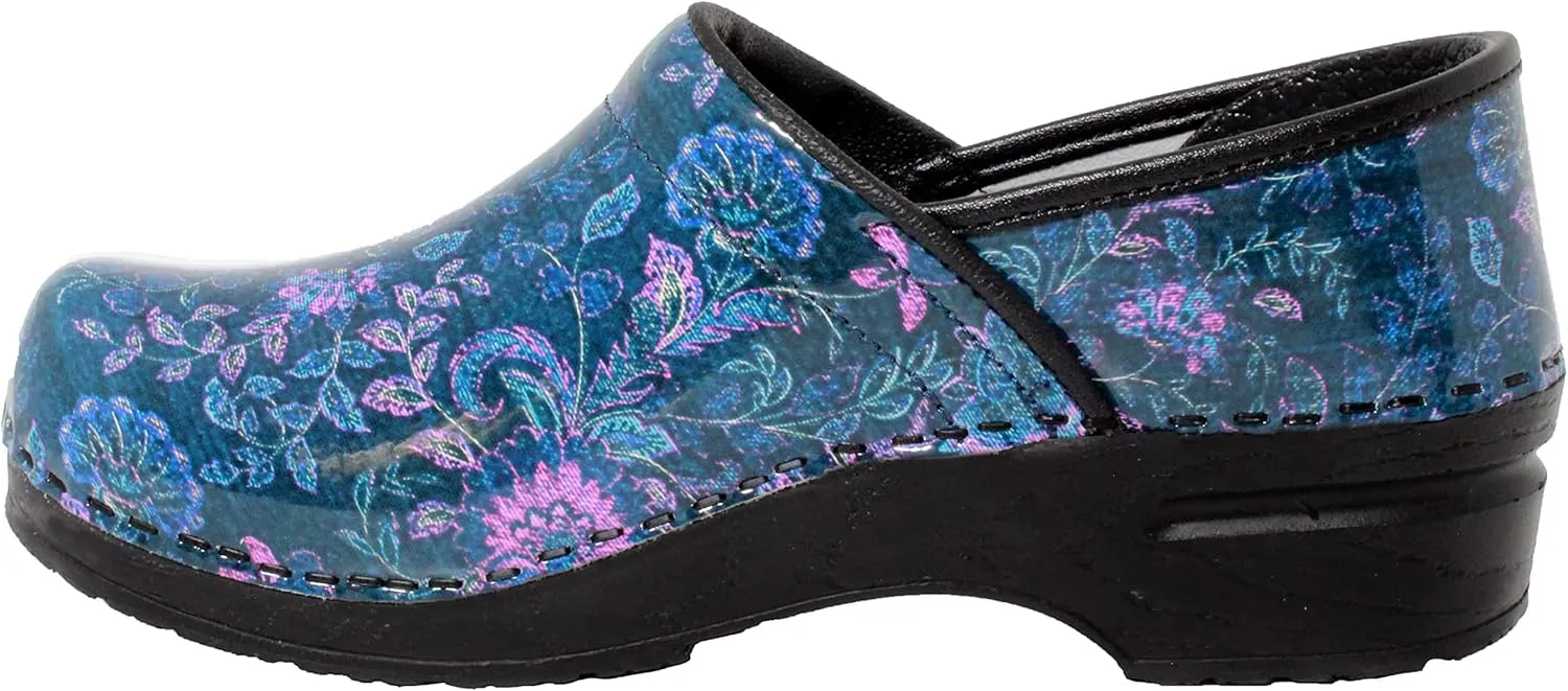 BJORK Swedish Comfort Women's Professional Printed Leather Clogs