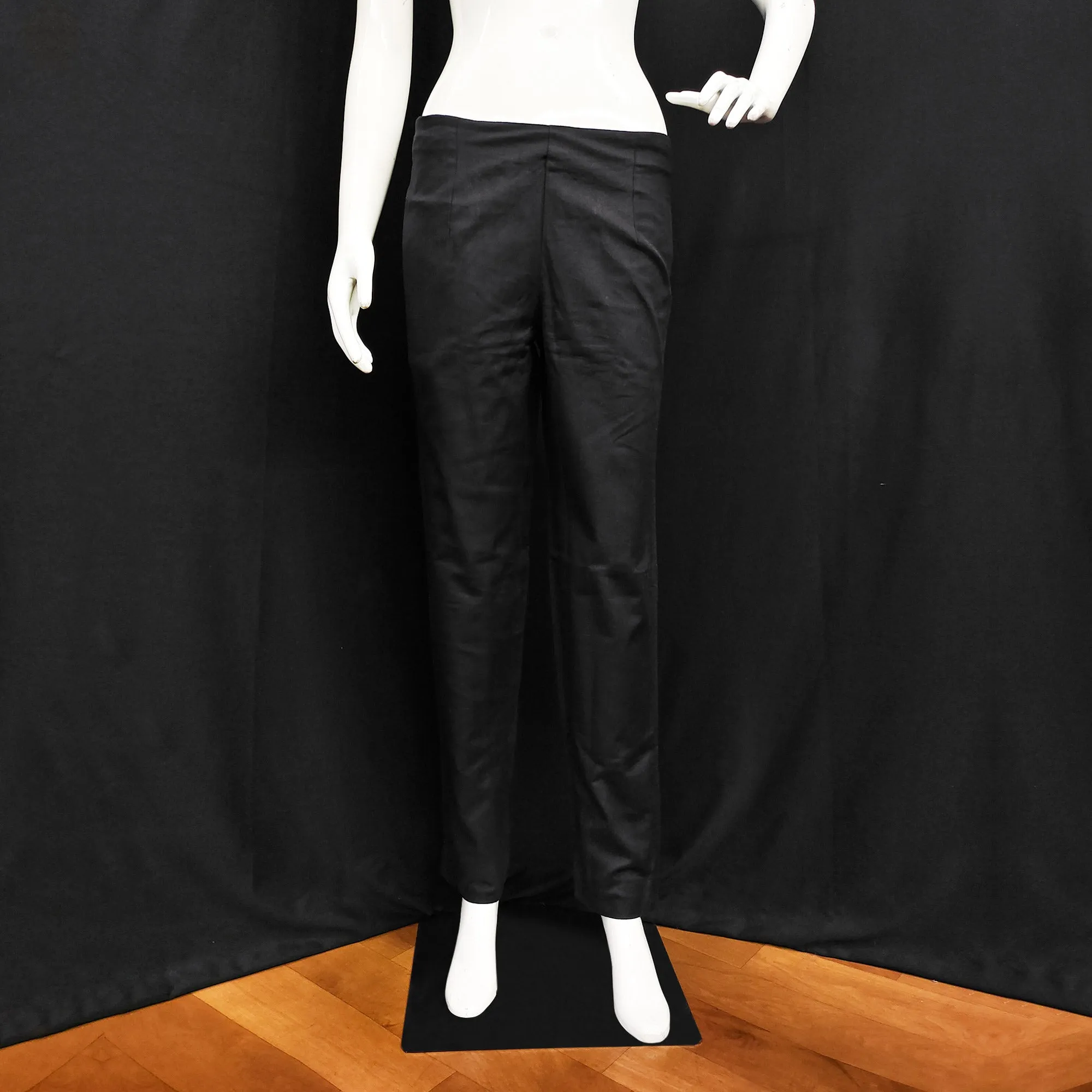 Black Solid Pure Cotton Pant