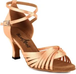 BlueBell Shoes Handmade Women's Ballroom Latin Salsa Competition Dance Shoes-Valerie-3" Heel-Tan