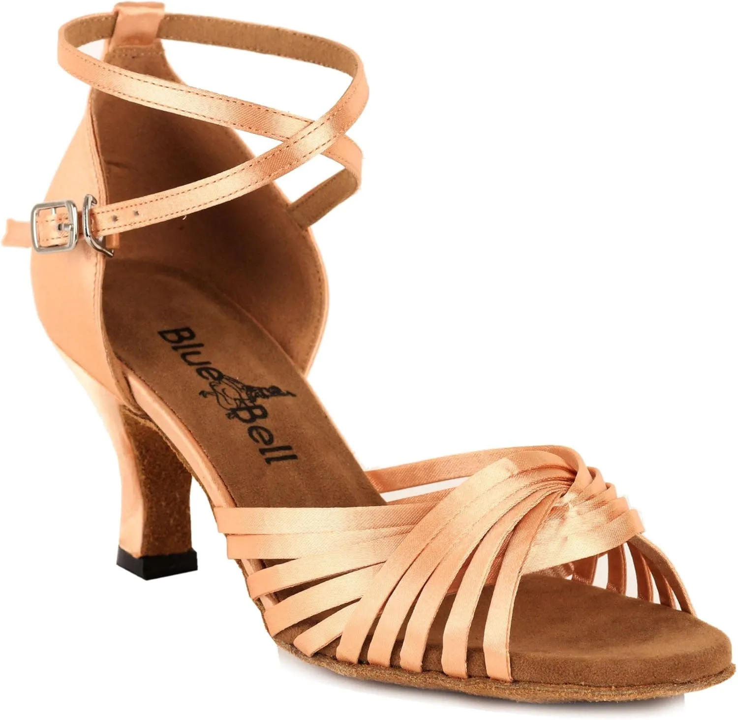 BlueBell Shoes Handmade Women's Ballroom Latin Salsa Competition Dance Shoes-Valerie-3" Heel-Tan