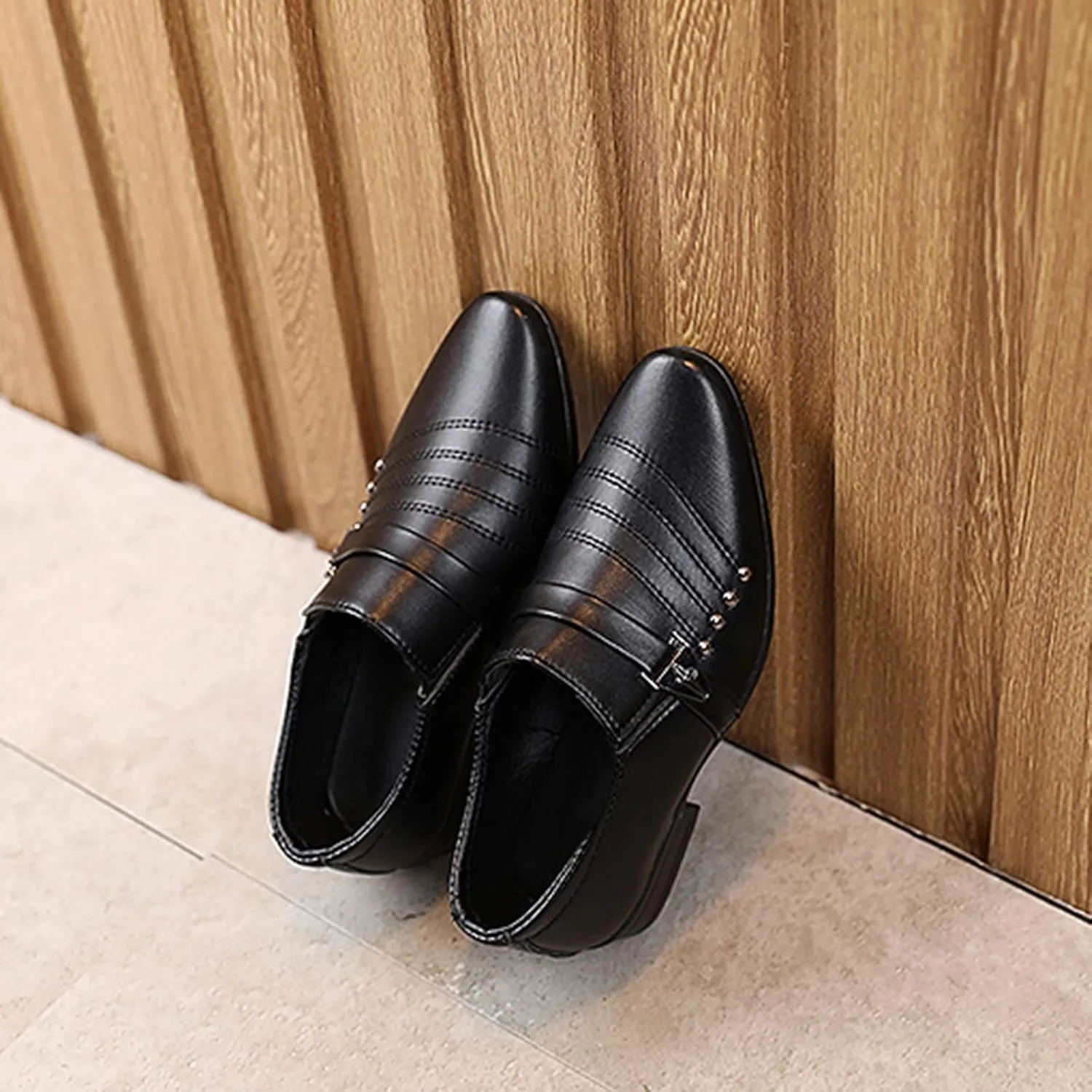 Boys Toddler Leather Baby Student British Casual Perform Shoes Children Style Boy's Shoes Girls Black Dress Shoes