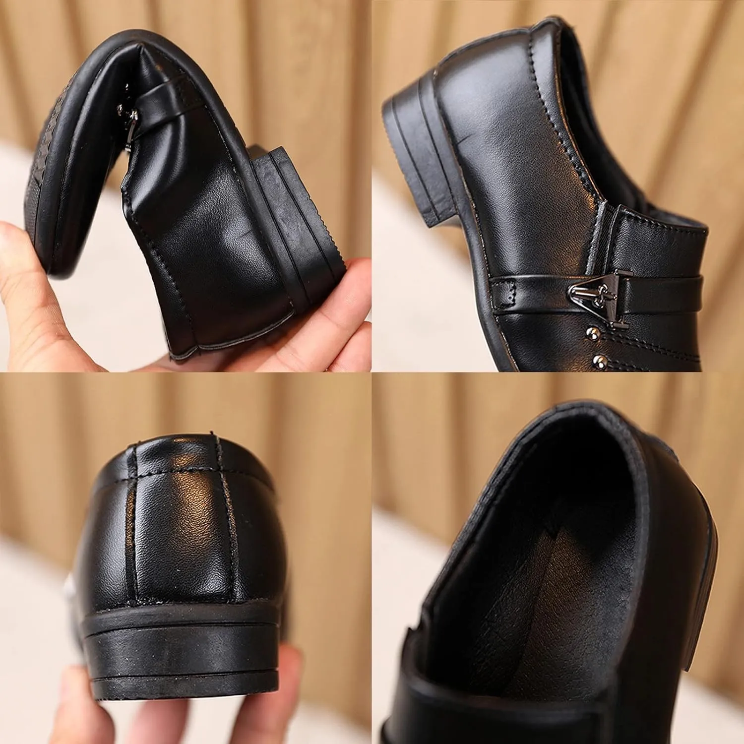 Boys Toddler Leather Baby Student British Casual Perform Shoes Children Style Boy's Shoes Girls Black Dress Shoes