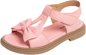 Breathable Girl Summer Sandals Bowknot Design Soft Sole for Wedding Party Pageant Dress Anti Slip Shoes for Infant Toddler Summer Outdoor Play
