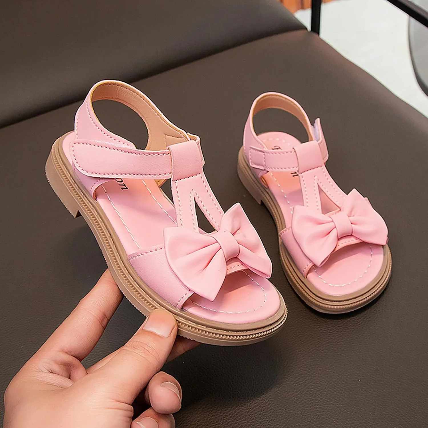 Breathable Girl Summer Sandals Bowknot Design Soft Sole for Wedding Party Pageant Dress Anti Slip Shoes for Infant Toddler Summer Outdoor Play