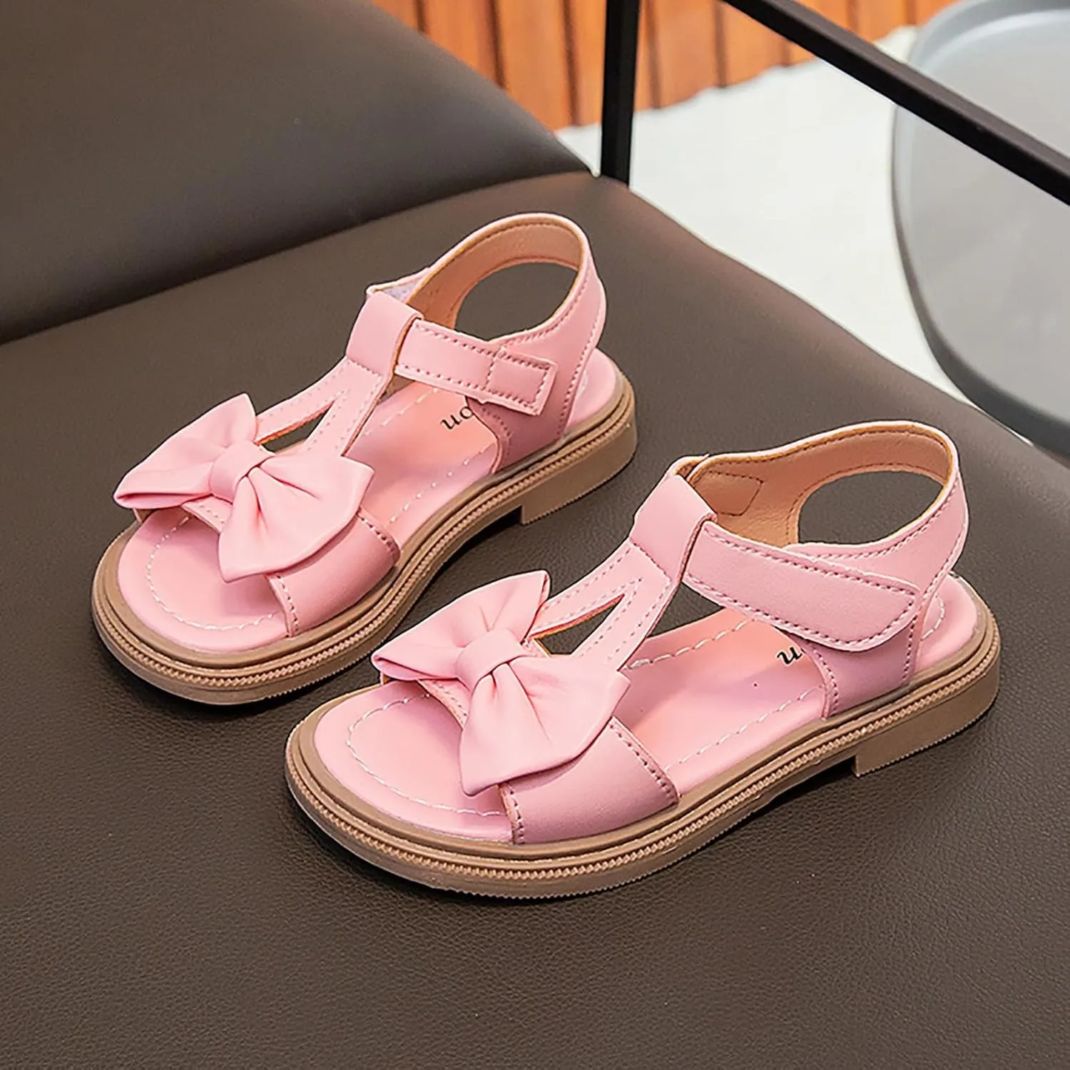 Breathable Girl Summer Sandals Bowknot Design Soft Sole for Wedding Party Pageant Dress Anti Slip Shoes for Infant Toddler Summer Outdoor Play