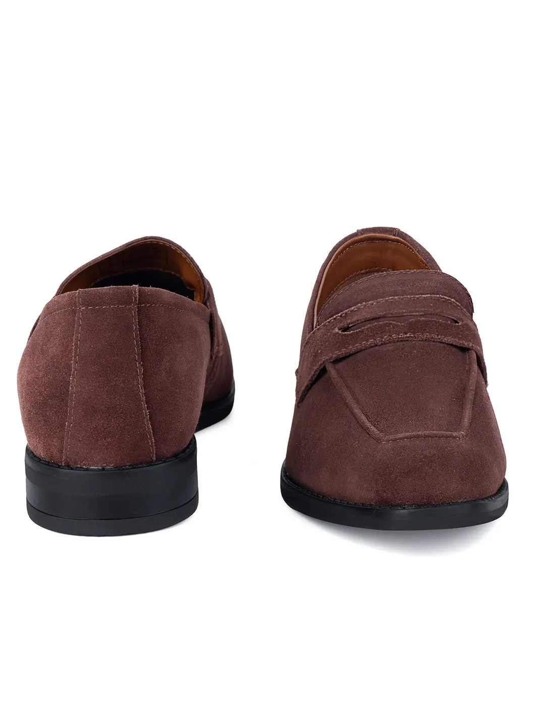 Brunette Brown Italian Suede Leather Moccasin Shoes