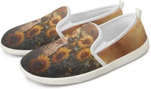 Cat Print Outdoor Shoes Fashion Work Flat Mesh Business Shoes Slip On Leisure Loafer for Women