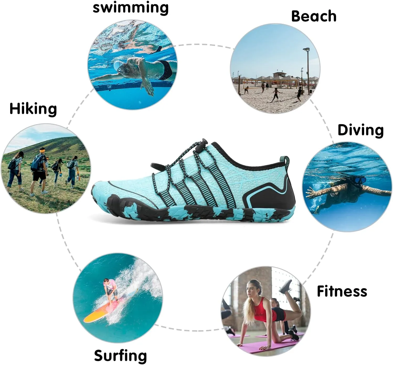 Centipede Demon Swim Water Shoes for Women Men Quick Dry Barefoot Aqua Sneakers Shoe for Beach Hiking Diving Boating River Outdoor Water Sports