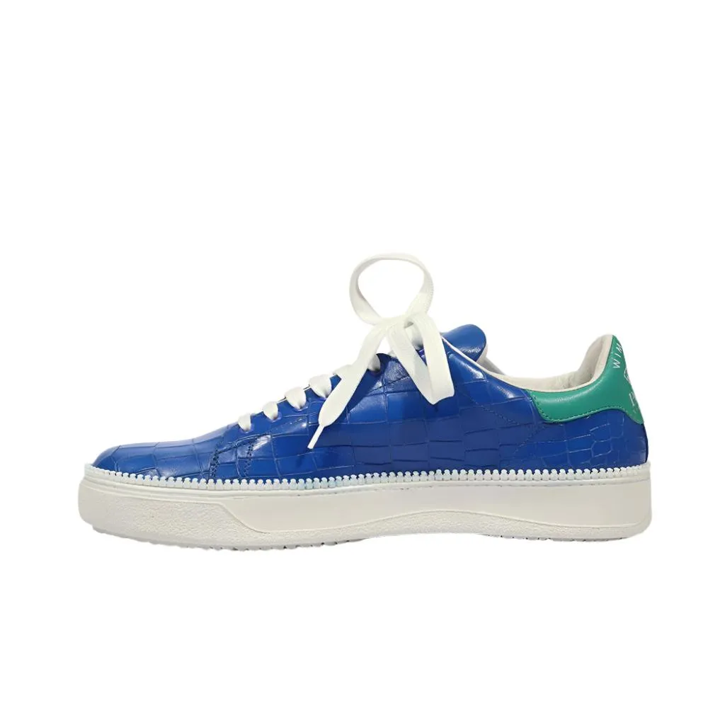 Cesare Paciotti Luxury Italian Men's Wimbledon Cocco Lux Denim Blue Sneakers (CPM5346)