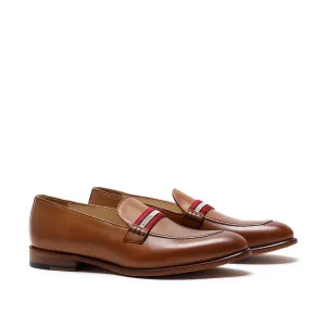 Cognac Calf Web Stripe Loafer