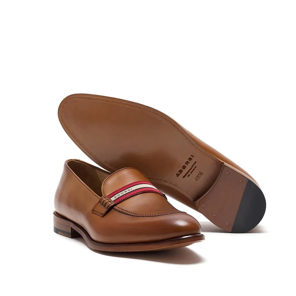 Cognac Calf Web Stripe Loafer
