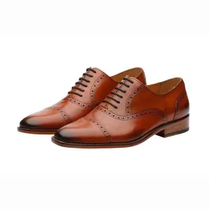 Cognac Captoe Oxfords