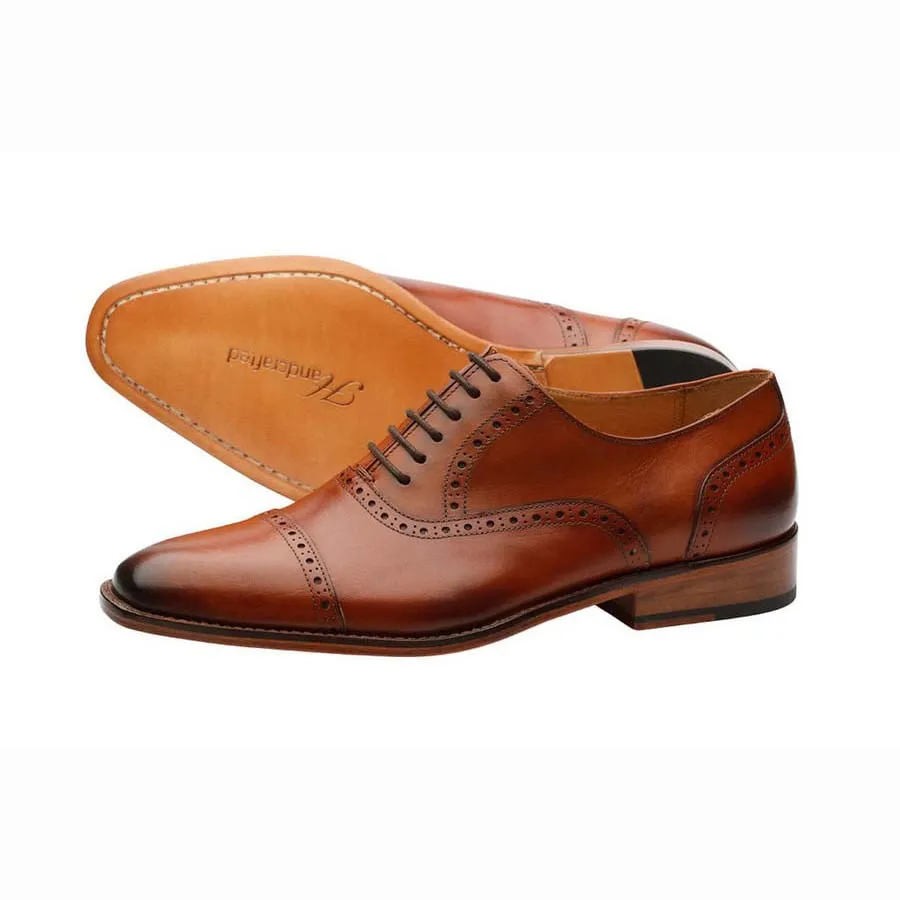 Cognac Captoe Oxfords