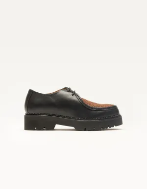 Derbies Deborah - Cuir noir et pony
