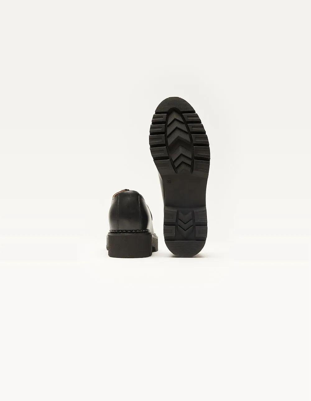 Derbies Deborah - Cuir noir et pony