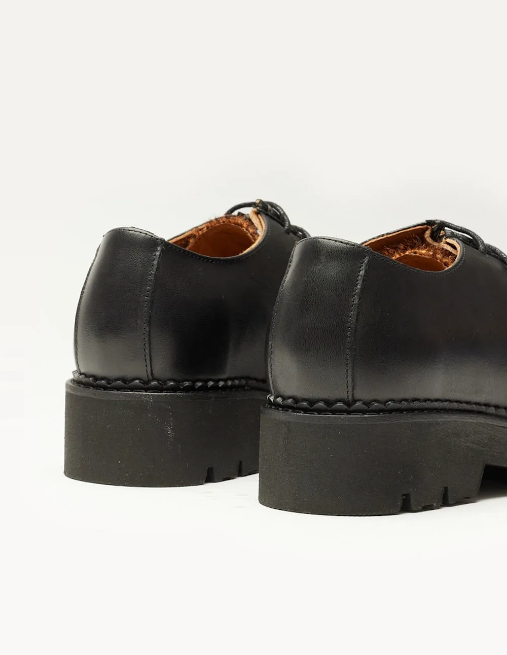 Derbies Deborah - Cuir noir et pony