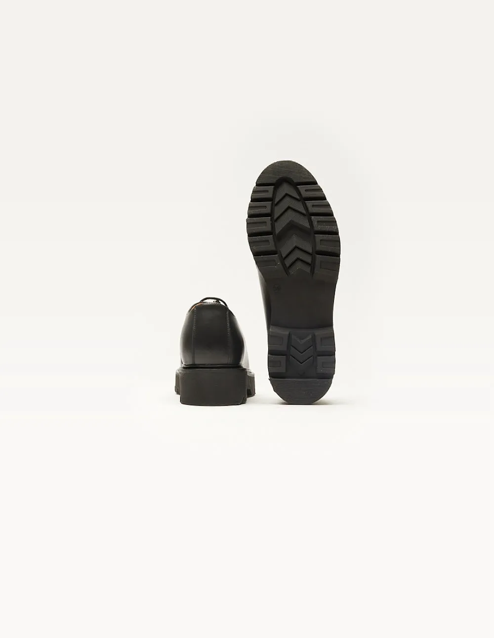 Derbies Deborah - Cuir noir fourré