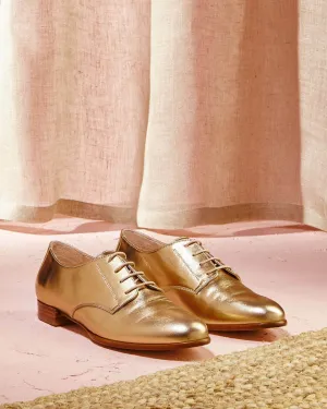 Derbies En Cuir Epsilon - Doré
