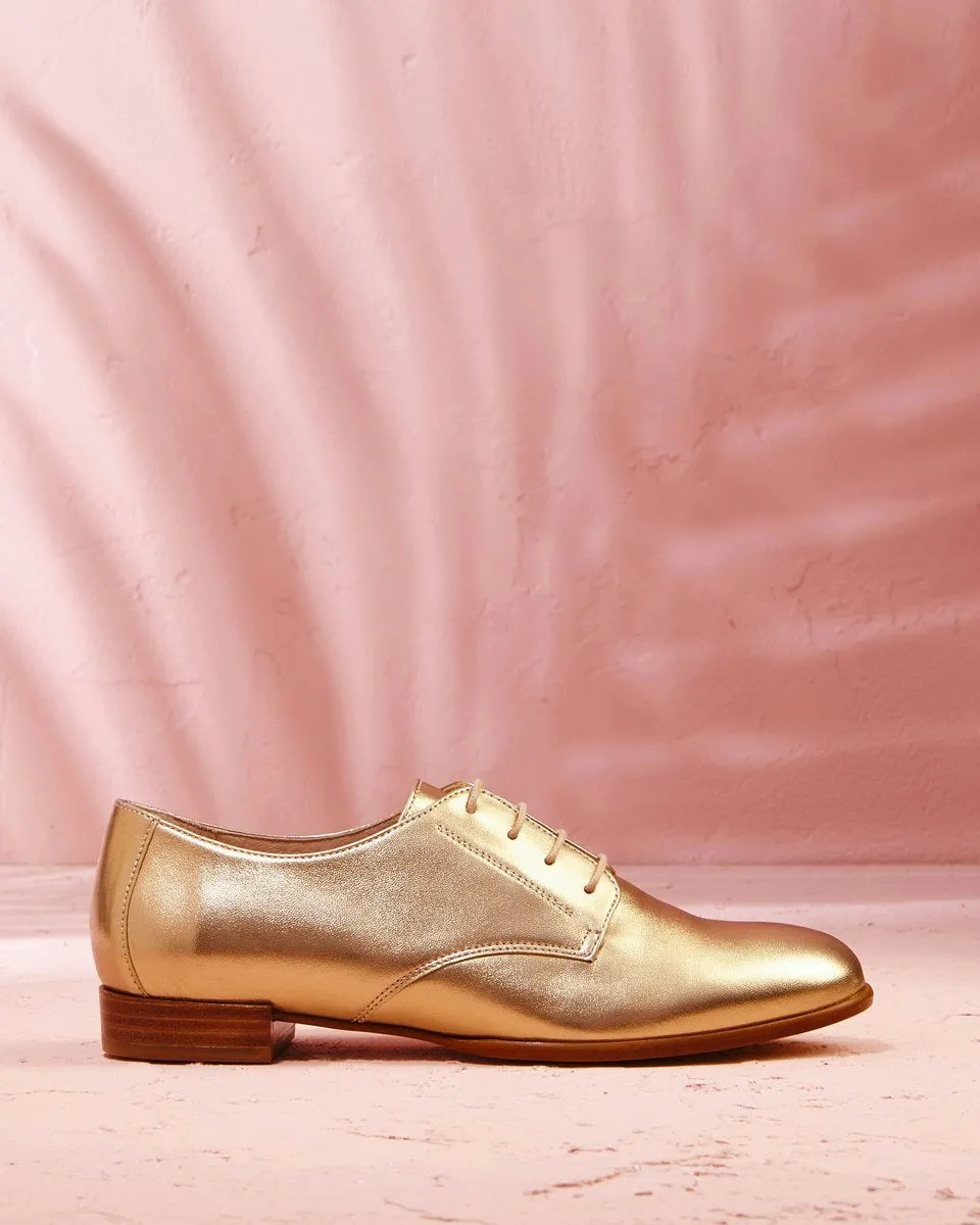 Derbies En Cuir Epsilon - Doré