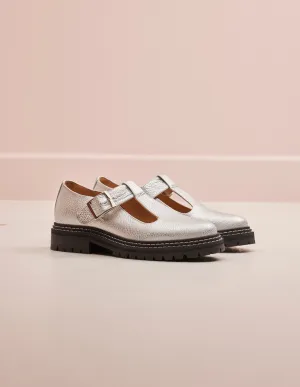 Derbies Romane - Cuir grainé argenté
