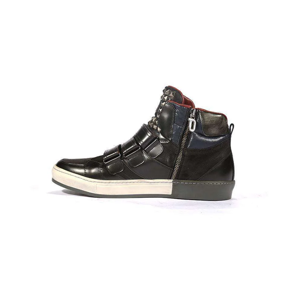 Dico by Corvari Mens Dover Grigio Gray Zippered High-Top Sneakers (COR1015)