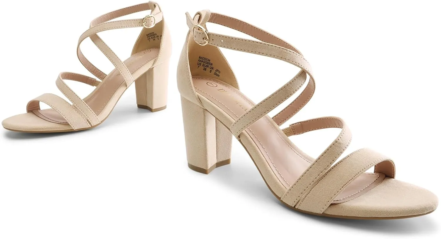 DREAM PAIRS Womens Ankle Strap Dress Pump Low Chunky Heel Sandals