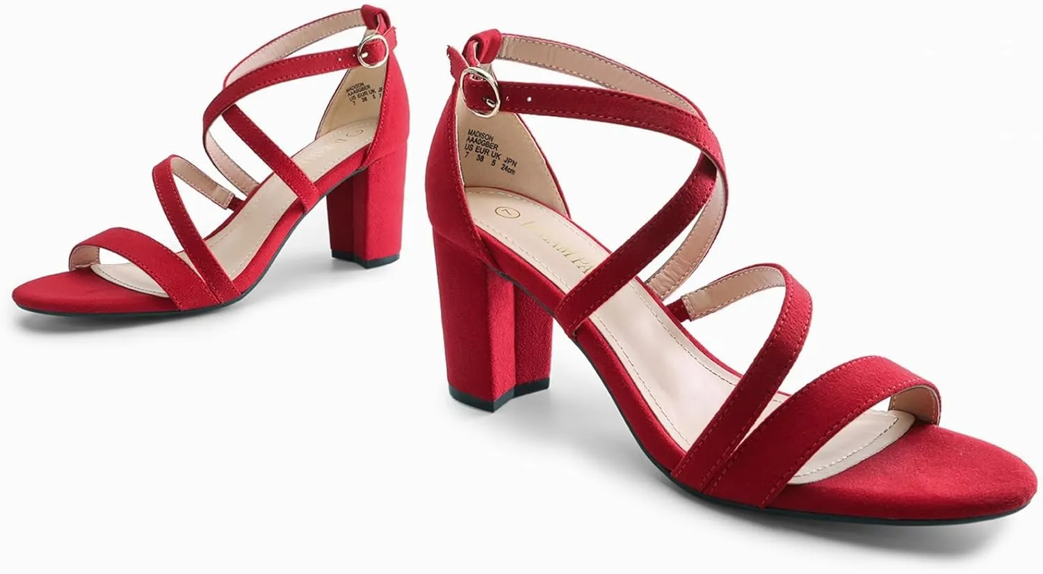 DREAM PAIRS Womens Ankle Strap Dress Pump Low Chunky Heel Sandals