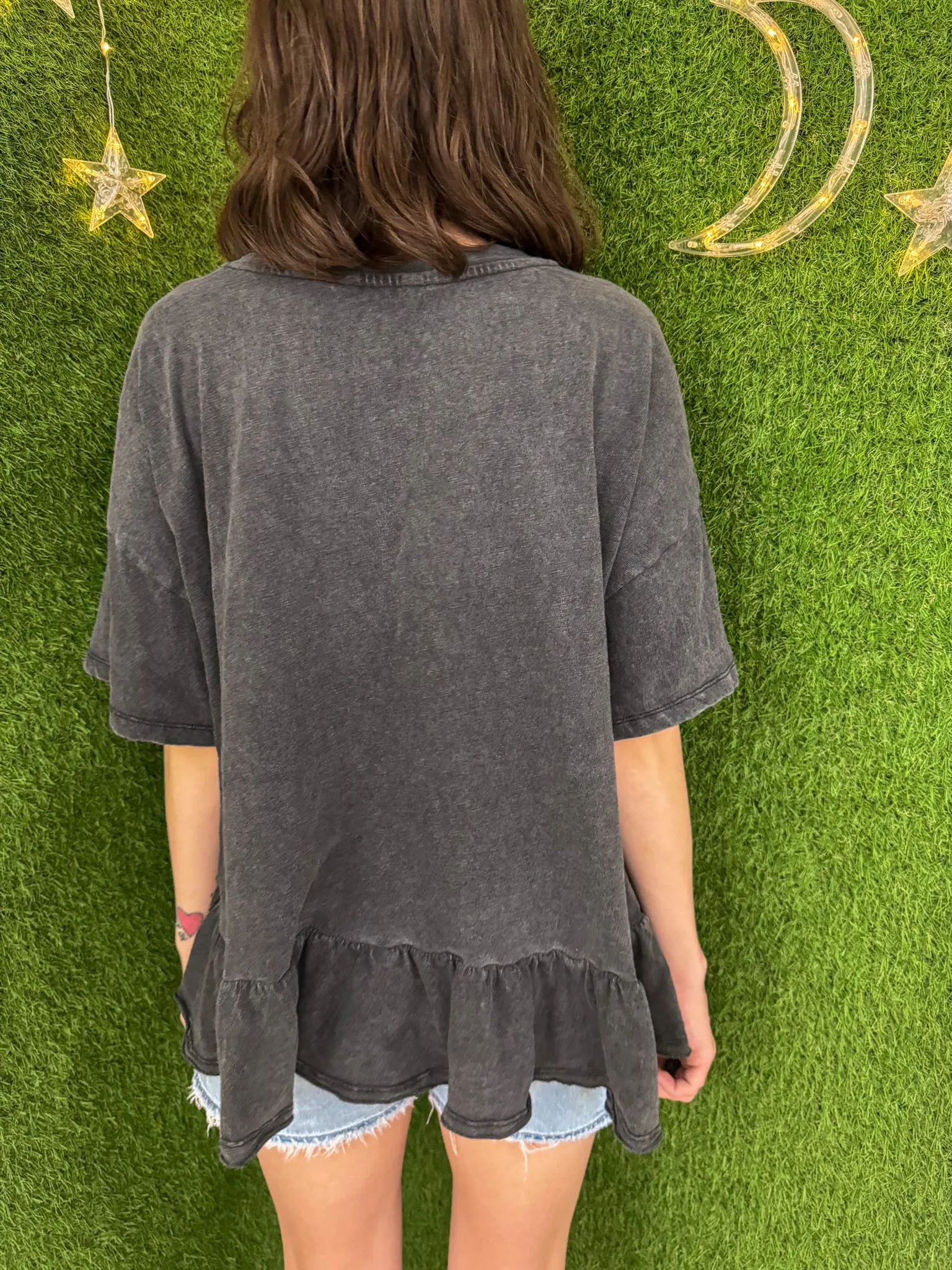 Eat the Rich Grey Peplum Cropped T-Shirt 3XL