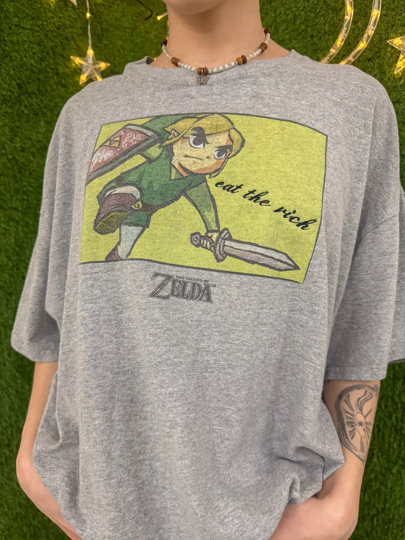 Eat the Rich Grey Zelda T-Shirt 2XL