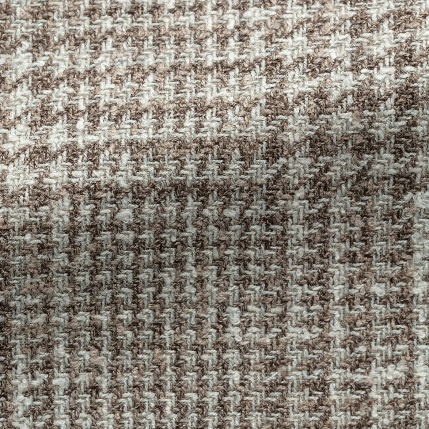 Ferla Mixed Brown Wool, Alpaca, Silk & Linen Blend with Glencheck