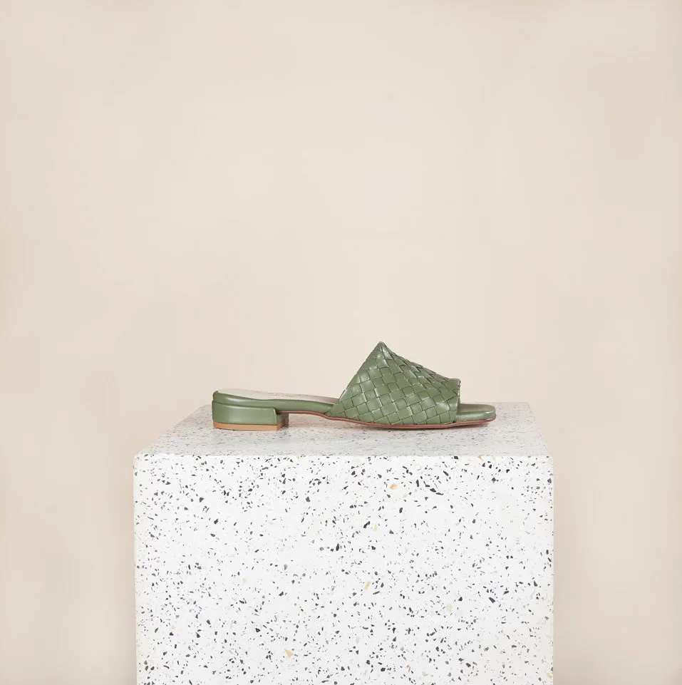 Fiore - Woven Leather Sage SAMPLE SALE - FINAL SALE