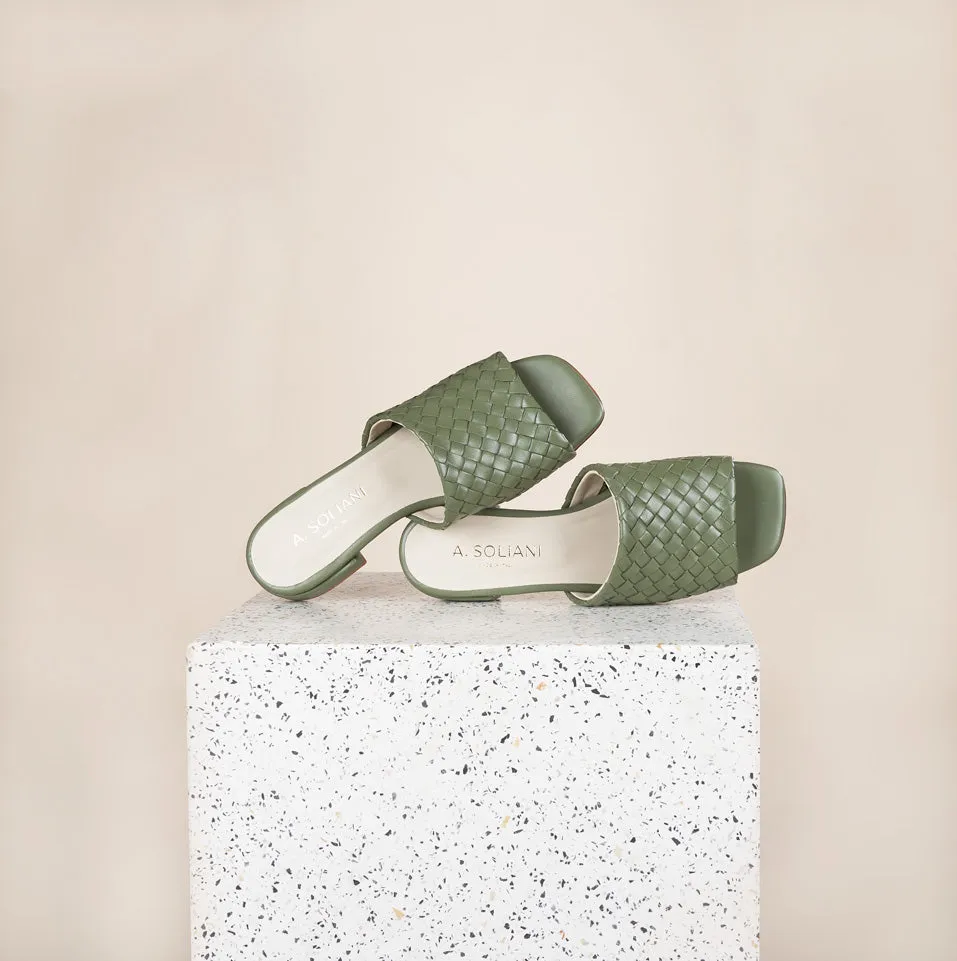 Fiore - Woven Leather Sage SAMPLE SALE - FINAL SALE