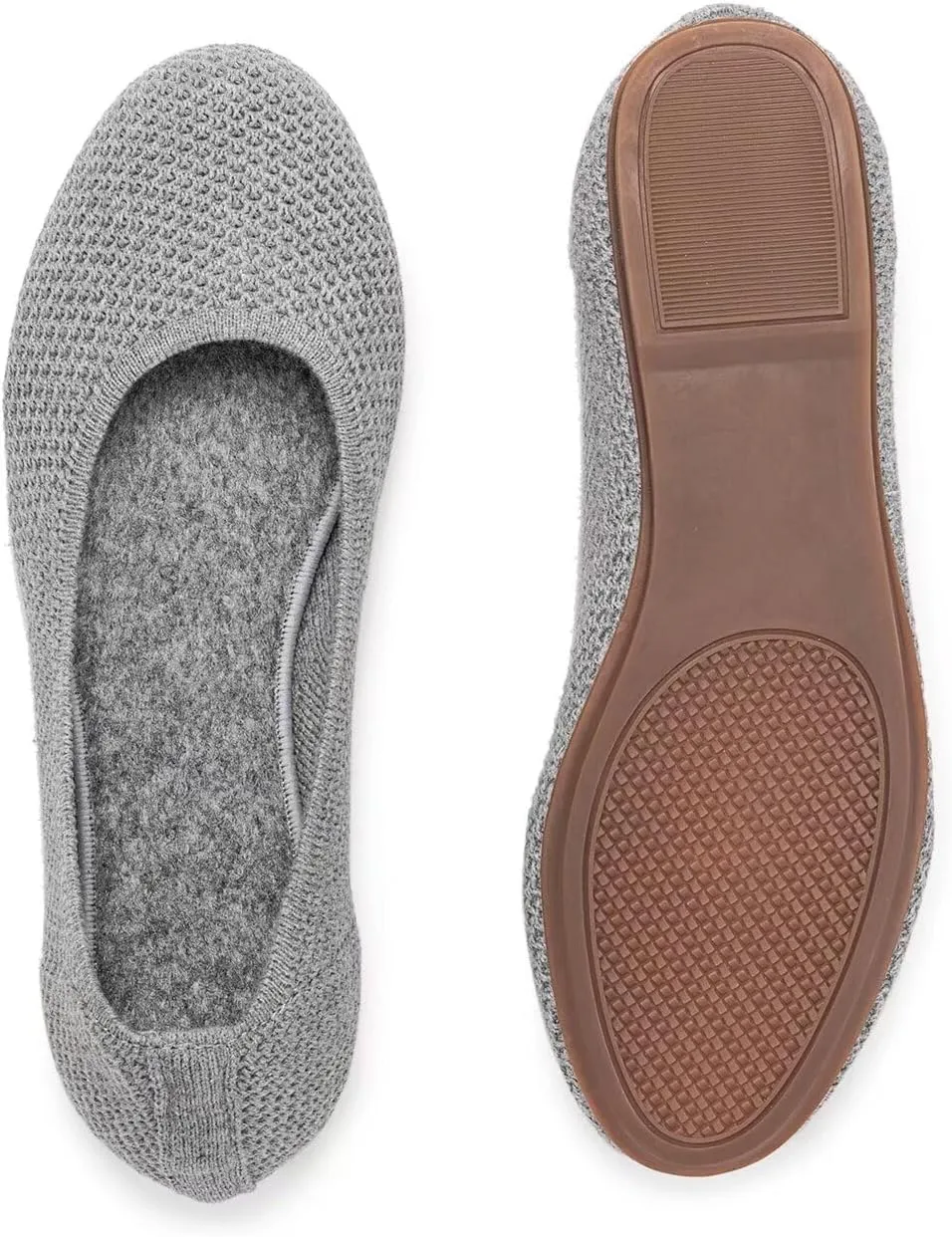 Frank Mully Womens Ballet Flat Shoes Knit Dress Shoes Round Toe Slip On Ballerina Walking Flats Shoes for Woman Low Wedge Comfort Soft