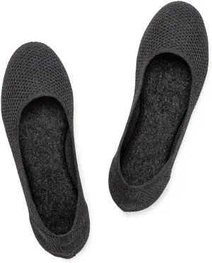 Frank Mully Womens Ballet Flat Shoes Knit Dress Shoes Round Toe Slip On Ballerina Walking Flats Shoes for Woman Low Wedge Comfort Soft