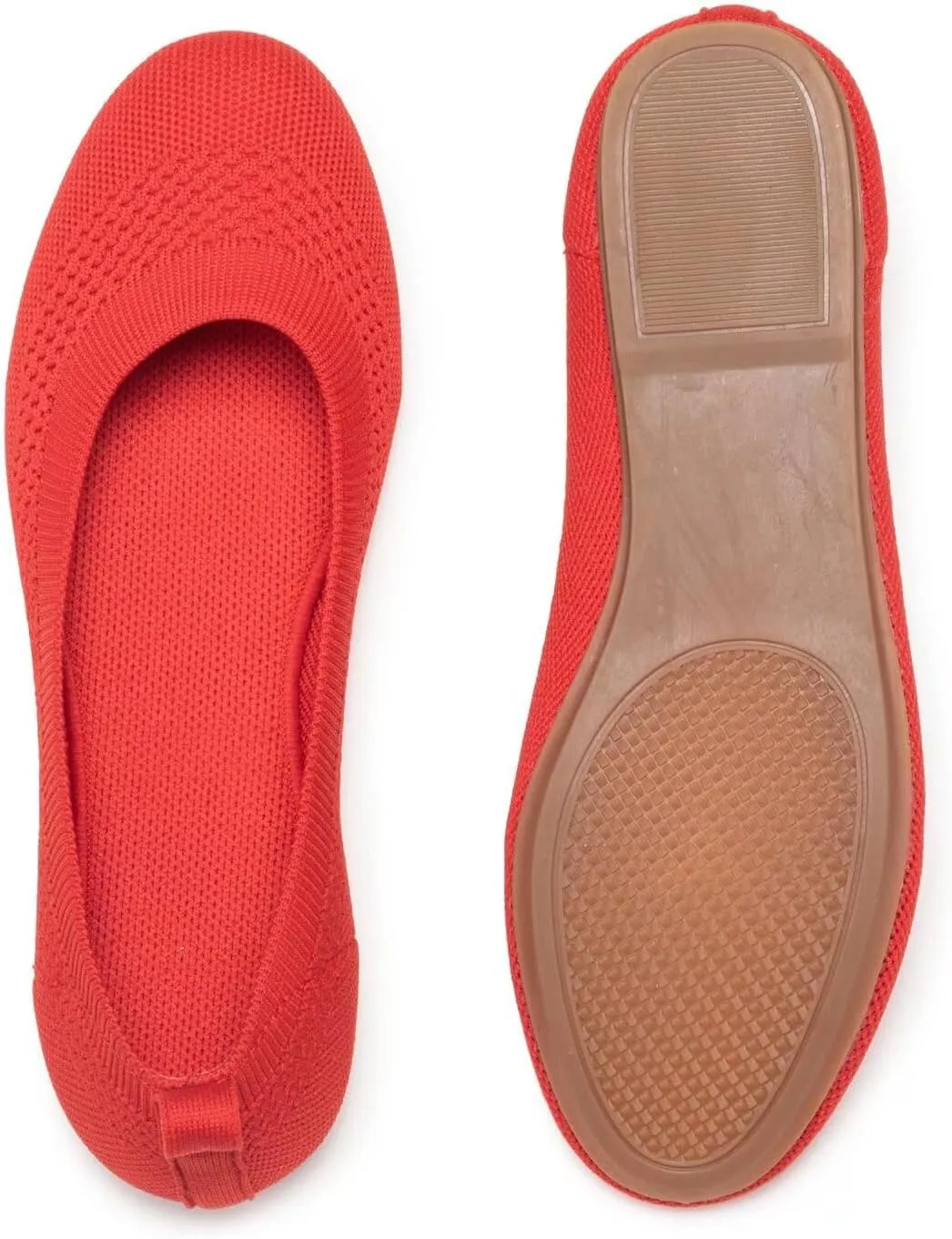 Frank Mully Womens Ballet Flat Shoes Knit Dress Shoes Round Toe Slip On Ballerina Walking Flats Shoes for Woman Low Wedge Comfort Soft
