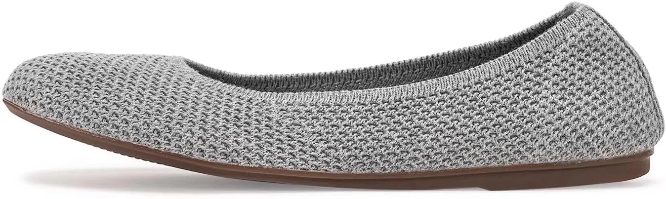 Frank Mully Womens Ballet Flat Shoes Knit Dress Shoes Round Toe Slip On Ballerina Walking Flats Shoes for Woman Low Wedge Comfort Soft