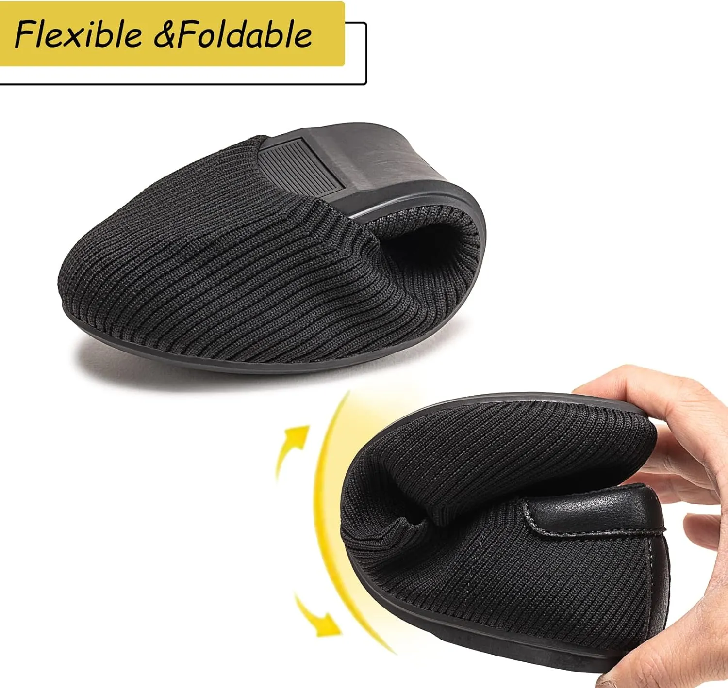 Frank Mully Womens Ballet Flat Shoes Knit Dress Shoes Round Toe Slip On Ballerina Walking Flats Shoes for Woman Low Wedge Comfort Soft