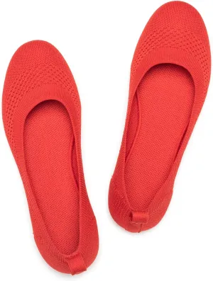 Frank Mully Womens Ballet Flat Shoes Knit Dress Shoes Round Toe Slip On Ballerina Walking Flats Shoes for Woman Low Wedge Comfort Soft