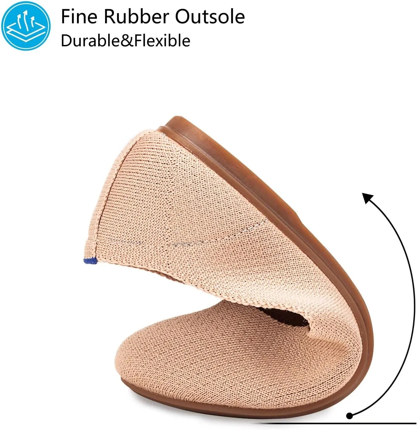 Frank Mully Womens Ballet Flat Shoes Knit Dress Shoes Round Toe Slip On Ballerina Walking Flats Shoes for Woman Low Wedge Comfort Soft