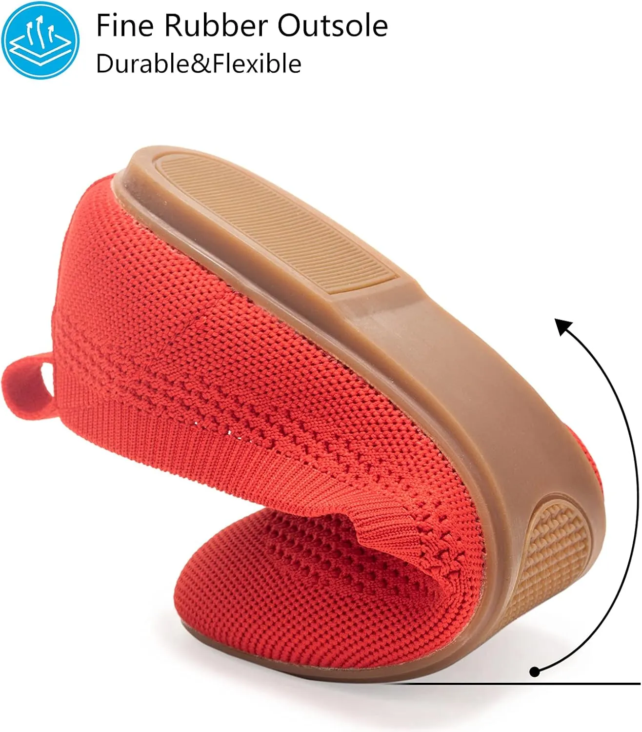 Frank Mully Womens Ballet Flat Shoes Knit Dress Shoes Round Toe Slip On Ballerina Walking Flats Shoes for Woman Low Wedge Comfort Soft