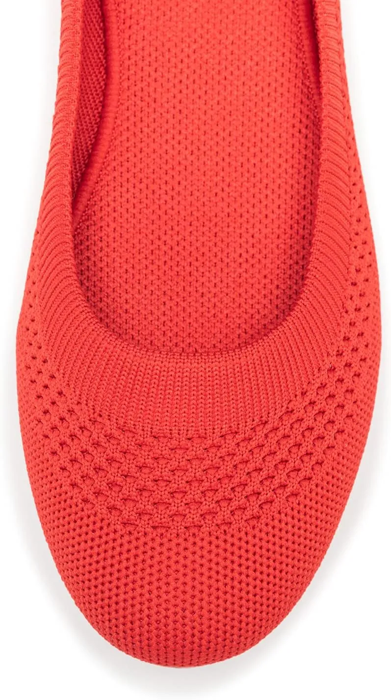 Frank Mully Womens Ballet Flat Shoes Knit Dress Shoes Round Toe Slip On Ballerina Walking Flats Shoes for Woman Low Wedge Comfort Soft
