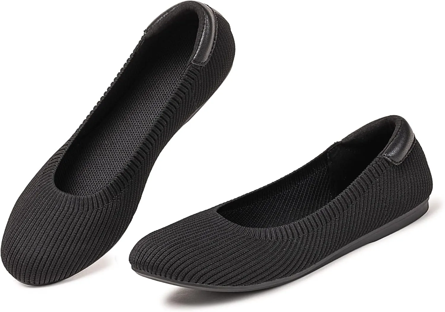 Frank Mully Womens Ballet Flat Shoes Knit Dress Shoes Round Toe Slip On Ballerina Walking Flats Shoes for Woman Low Wedge Comfort Soft