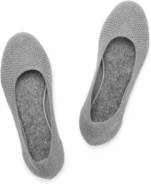 Frank Mully Womens Ballet Flat Shoes Knit Dress Shoes Round Toe Slip On Ballerina Walking Flats Shoes for Woman Low Wedge Comfort Soft