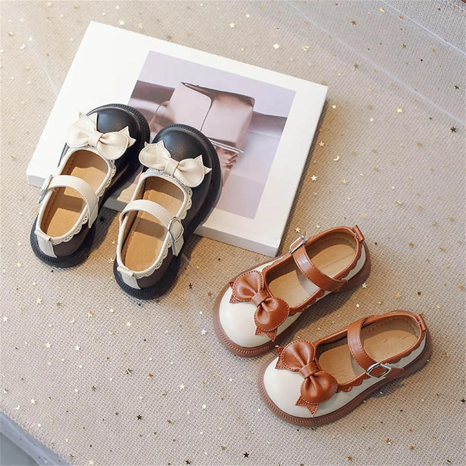 Girl's Platform Mary Janes Pumps Chunky Heel Ankle Strap Uniform Dress Shoes Flower Bow Gothic Lolita Oxfords Shoes