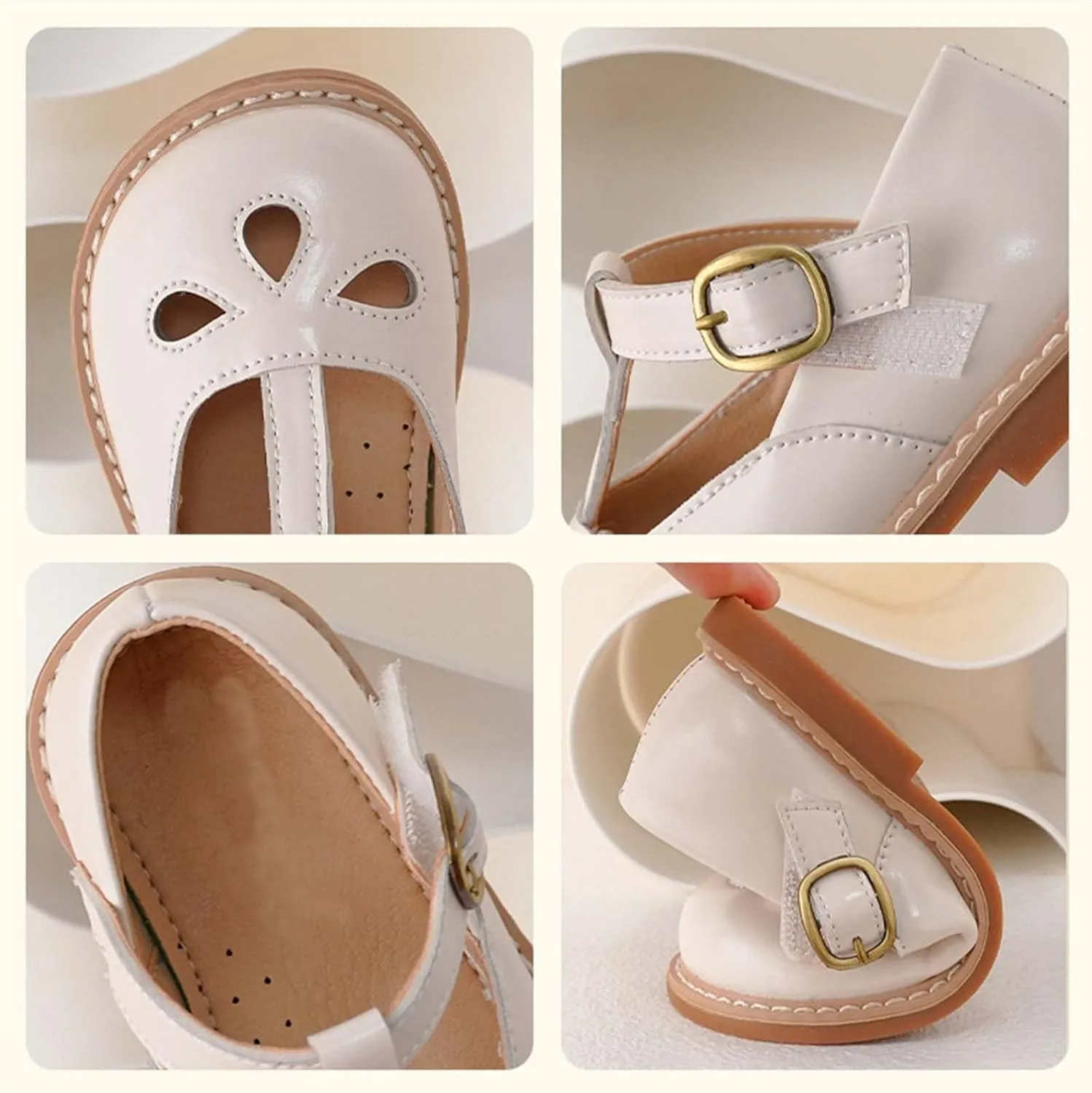 Girls Sandals Girls Small Leather Shoes Hollow Breathable Princess Shoes Dress Shoes Little Child House Slippers