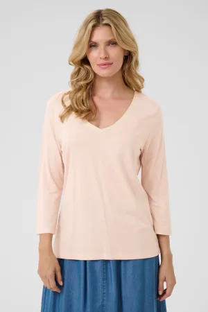 GLITTER V-NECK 3/4 SLEEVE TEE